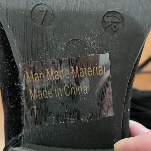 Corkys Sioux Boots Women Size 7 Black Fringe Boho Hippie Faux Suede 2” Heel - Picture 7 of 8